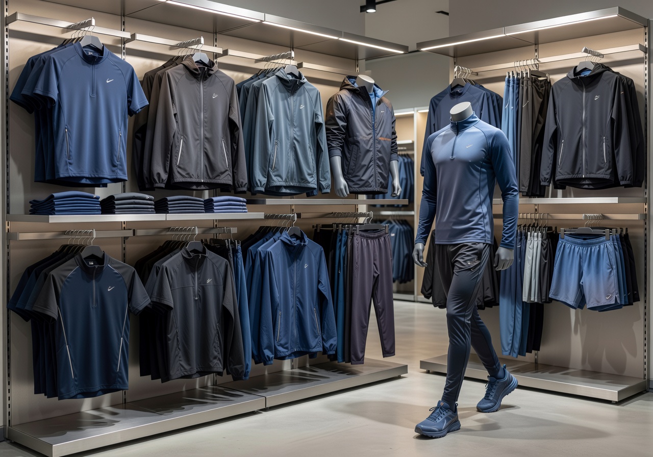 Premium sportswear displays at INTERSPORT Germany