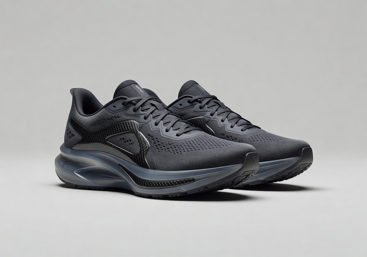 Running shoes representing carbon plate technology